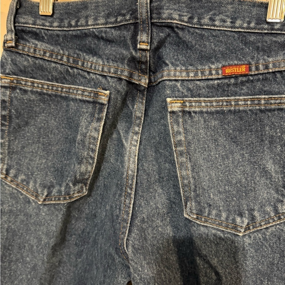 Rustler Blue Straight Jeans Classic Denim Style - Picture 3 of 4